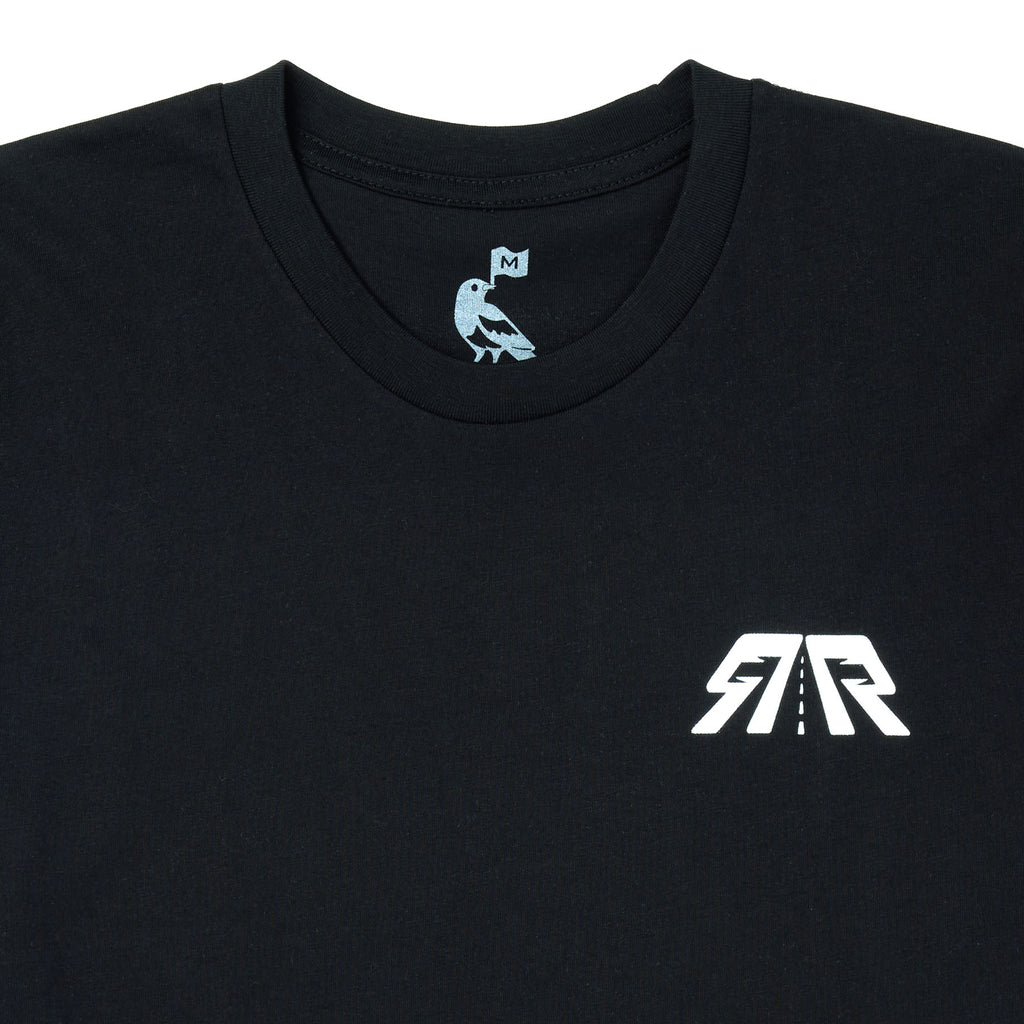 Black — KEMRR logo tee front detail